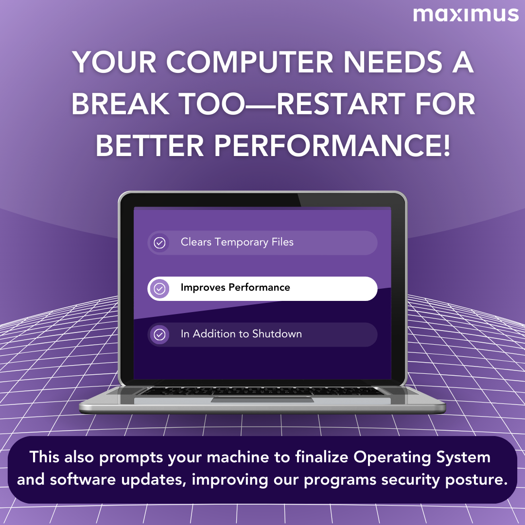 Visual design sample: Restart for Better Performance graphic