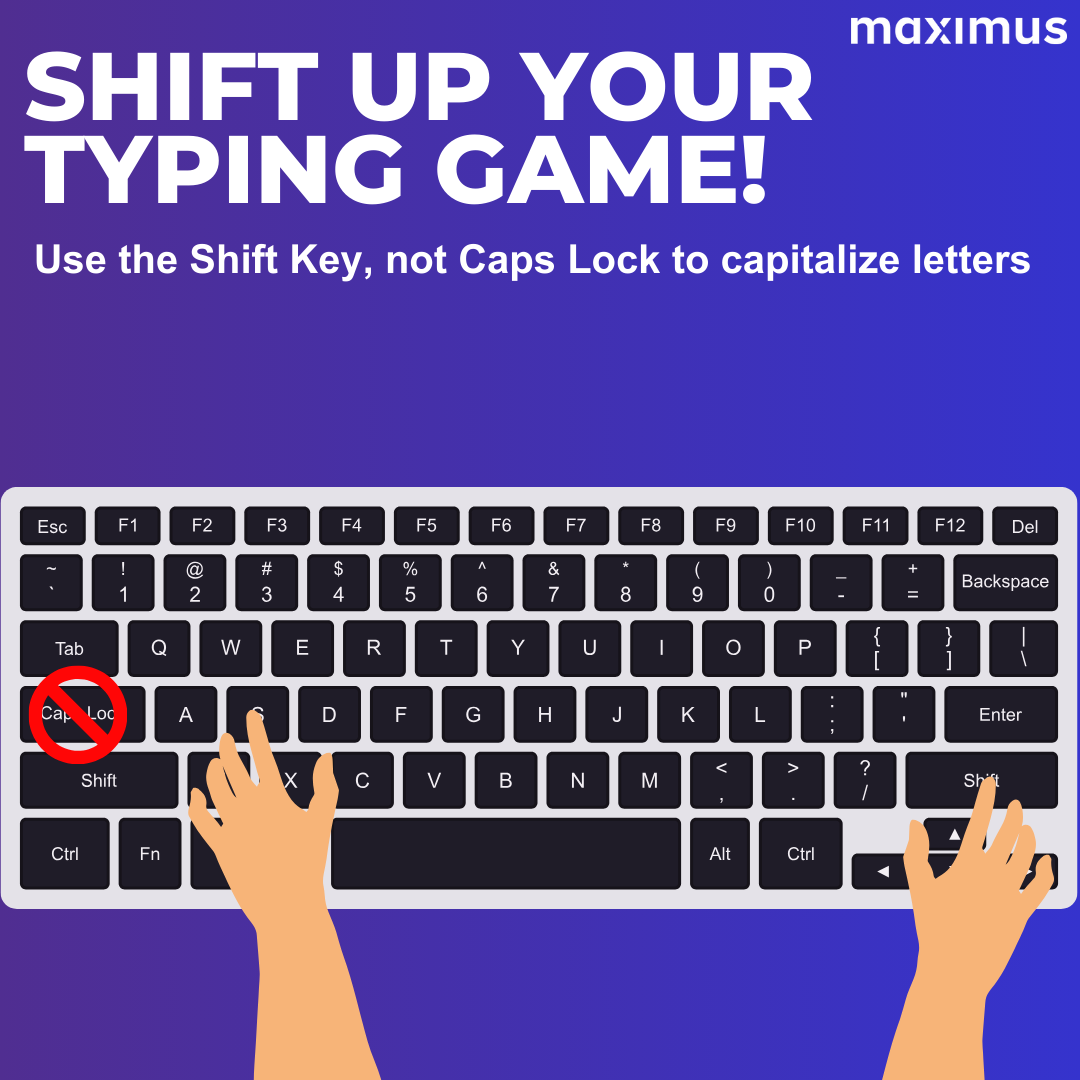 Visual design sample: Use Shift Key computer shortcut graphic